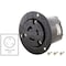 Ac Works Flanged Locking Inlet, L5-20R, 20 A, 125V AC, Screw Terminals, Black ASOUL520R - alternate 7